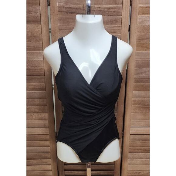 Miraclesuit Must Haves Oceanus One Piece Swimsuit Black Size 8 Slimming Shaping - Picture 2 of 8